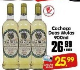 Higa's Supermercado Cachaca Duas Mulas 900ml oferta