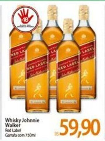 Atacadão Whisky Johnnie Walker Red Label 750ml oferta