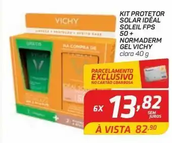 Kit protetor solar idéal soleil fps 50 + normaderm gel vichy clara 40 g