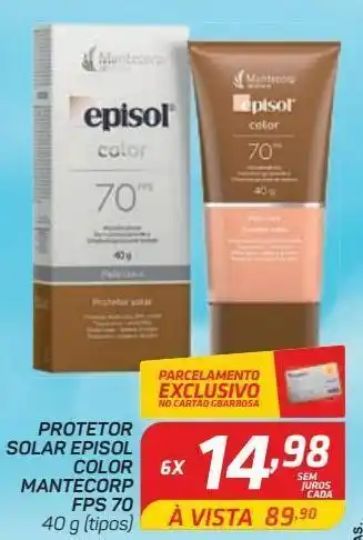 Protetor solar episol color mantecorp fps 70 40g