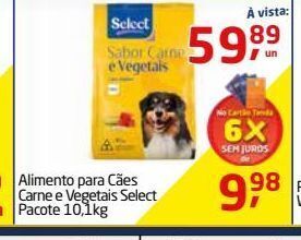 Tenda Atacado Ração para cães select 10.1 kg oferta