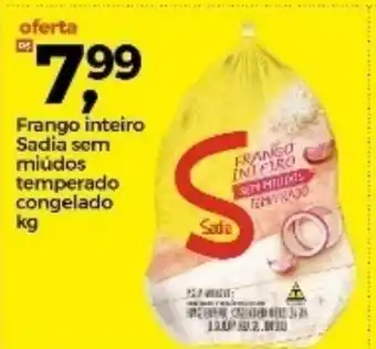 Frangolândia Frango Inteiro Sadia sem miudos temperado congelado 1kg oferta