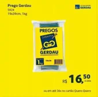 Prego Gerdau 19x39cm 1kg