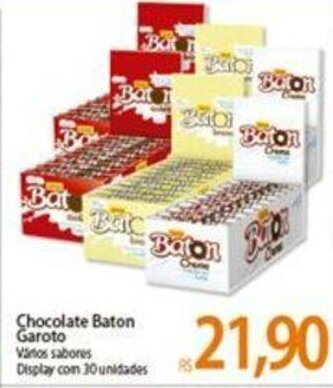 Chocolate Baton Garoto 30 unidades