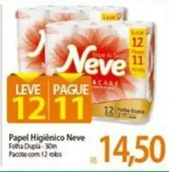 Atacadão Papel Higiénico Neve 30m L12 P11 F.Dupla oferta