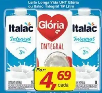 Supermercados Guanabara Leite Longa Vida uht Gloria ou Italac Integral tp 1L oferta