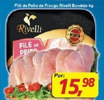 Supermercados Guanabara File de Peito de Frango Rivelli Bandeja 1kg oferta