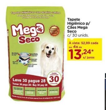 Carrefour Tapete Higienico p/ Caes Mega Seco c/30unids oferta