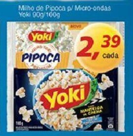 Supermercados Guanabara Milho de Pipoca p/ Microondas Yoki 90g/100g oferta