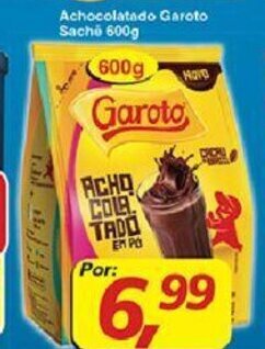 Supermercados Guanabara Achocolatado Garoto Sache 600g oferta