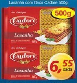 Supermercados Guanabara Lasanha com Ovos Cadore 500g oferta