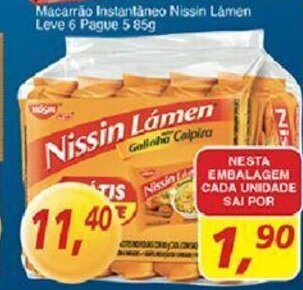Supermercados Guanabara Macarrao instantaneo Nissin Lamen leve 6 pague 5 85g oferta