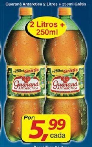 Supermercados Guanabara Guarana Antarctica 2L + 250ml Gratis oferta