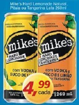 Mike's Hard lemonade Natural, Pitala ou Tangerina lata 269ml