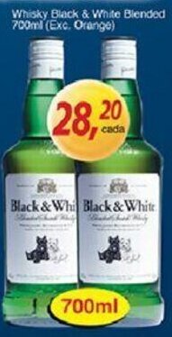 Supermercados Guanabara Whisky Black & White Blended 700ml oferta