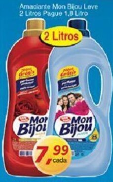 Supermercados Guanabara Amaciante Mon Bijou Leve 2L pague 1.8L oferta