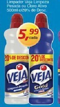 Supermercados Guanabara Limpador Veja Limpeza Pesada ou Cloro Ativo 500ml c/20% de Desc. oferta