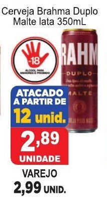 Fort Atacadista Cerveja Brahma Duplo Malte Lata 350ml oferta