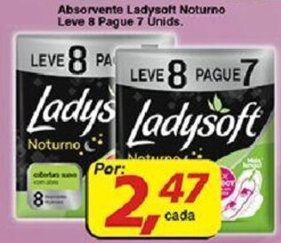 Supermercados Guanabara Absorvente Ladysoft Noturno leve 8 Pague 7 unids. oferta