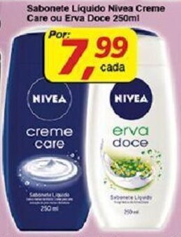 Sabonete Liquido Nivea Creme Care ou Erva Doce 250ml