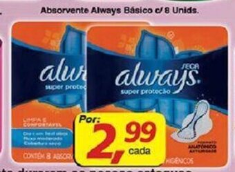 Supermercados Guanabara Absorvente Always Basico c/ 8und oferta