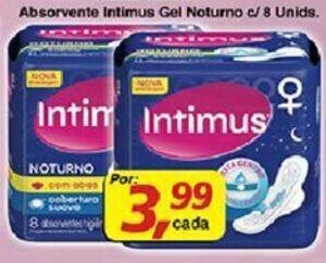 Supermercados Guanabara Absorvente Intimus Gel Noturno c/ 8 unids. oferta