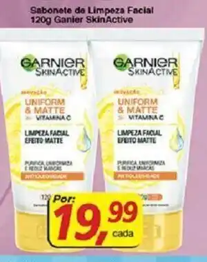 Supermercados Guanabara Sabonete de Limpeza facial 120g Garnier SkinActive oferta