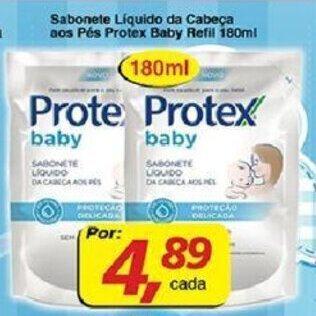 Supermercados Guanabara Sabonete Liquido da Cabeca aos Pes Protex Baby Refil 180ml oferta