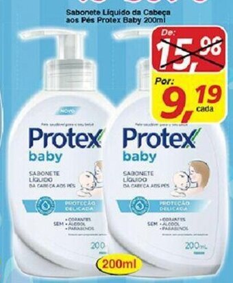 Supermercados Guanabara Sabonete Liquido da Cabeca aos Pes Protex Baby Refil 200ml oferta