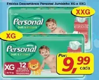 Supermercados Guanabara Fraldas Descartaveis Personal Jumbinho XG oferta