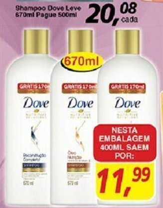 Supermercados Guanabara Shampoo Dove Leve 670ml Pague 400ml oferta
