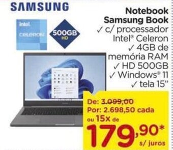 Carrefour Notebook Samsung Book oferta