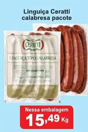 Fort Atacadista Linguica Ceratti calabresa pacote 1kg oferta