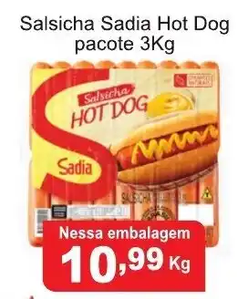 Fort Atacadista Salsicha Sadia Hot Dog pacote 3kg oferta