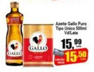 Higa's Supermercado Azeite Gallo Puro Tipo Unico 500ml Vd lata oferta