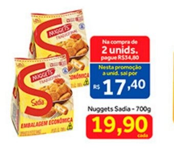 Shibata Supermercados Nuggets Sadia 700g oferta