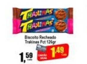 Higa's Supermercado Biscoito Recheado Trakinas Pct 126g oferta