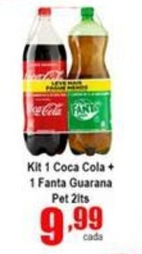 Higa's Supermercado Kit 1 Coca Cola + 1 Fanta Guarana Pet 2L oferta