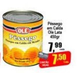 Higa's Supermercado Pessego em Calda Ole Lata 450g oferta