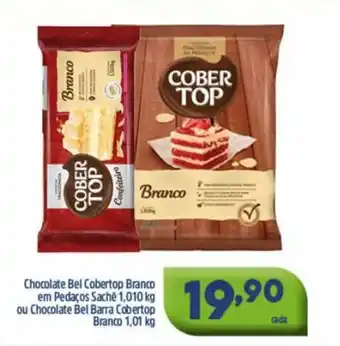 Chocolate Bel Cobertop Branco em pedacos Sache 1.010kg ou Chocolate Bel Barra Cobertop Branco 1.01kg