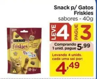 Carrefour Snack p/ Gatos Friskies 40g oferta