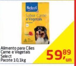 Alimento para cães carne e vegetais