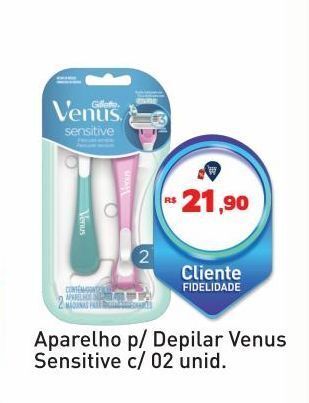 Aparelho p/ depilar venus sensitive c/ 02 unid.
