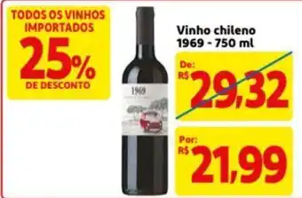 Extra Supermercado Vinho Chileno 1969 750ml oferta