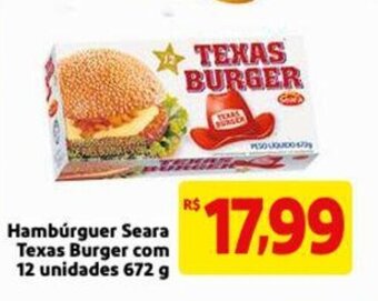 Extra Supermercado Hamburguer Seara Texas Burger com 12 unidades 672g oferta