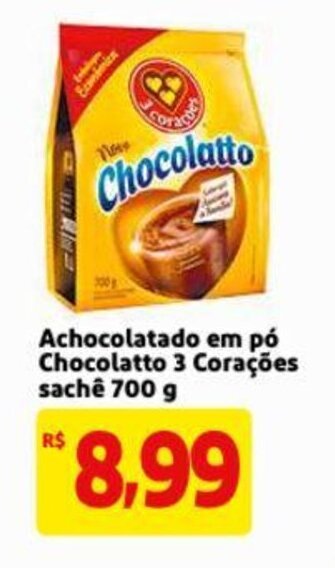 Extra Supermercado Achocolatado em po Chocolatto 3 Corações 700g oferta