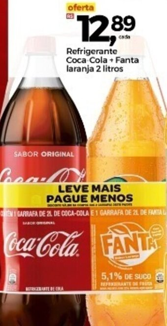 Frangolândia Refrigerante Coca Cola + Fanta Laranja 2L oferta