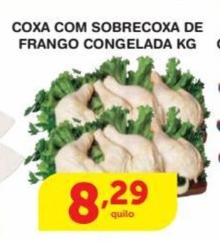 Roldão Coxa com Sobrecoxa de frango Congelada 1kg oferta
