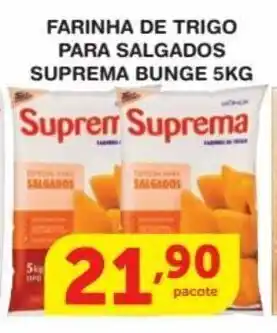 Roldão Farinha de trigo para salgados Supreme Bunge 5kg oferta