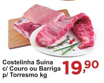 Rossi Supermercado Costelinha Suina c/ couro ou Barriga p/ Torresmo 1kg oferta